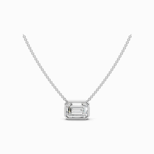 Lilac Emerald Cut Solitaire Pendant