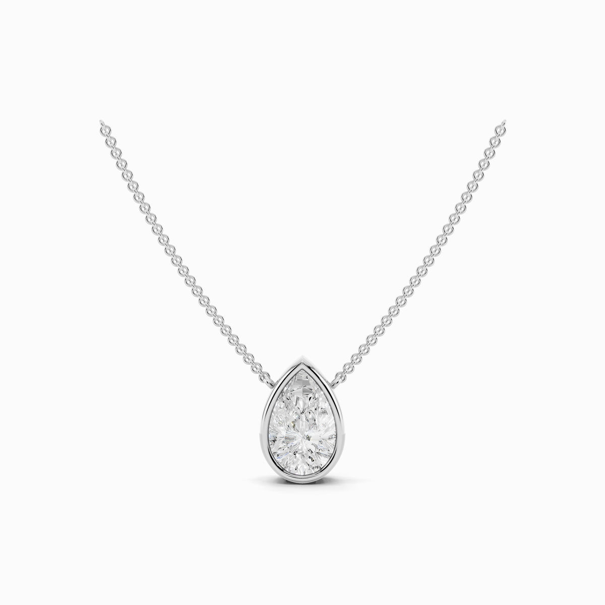 Allium Pear Cut Solitaire Pendant