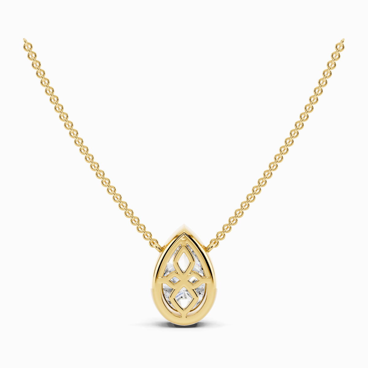 Allium Pear Cut Solitaire Pendant