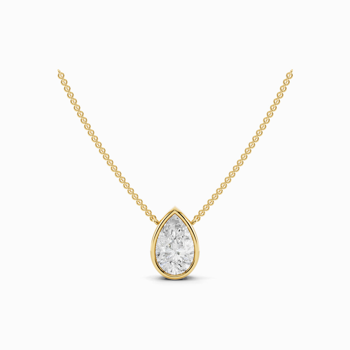 Allium Pear Cut Solitaire Pendant