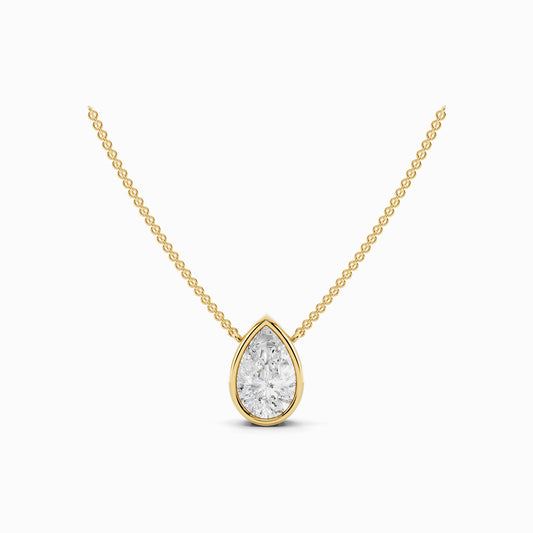 Allium Pear Cut Solitaire Pendant