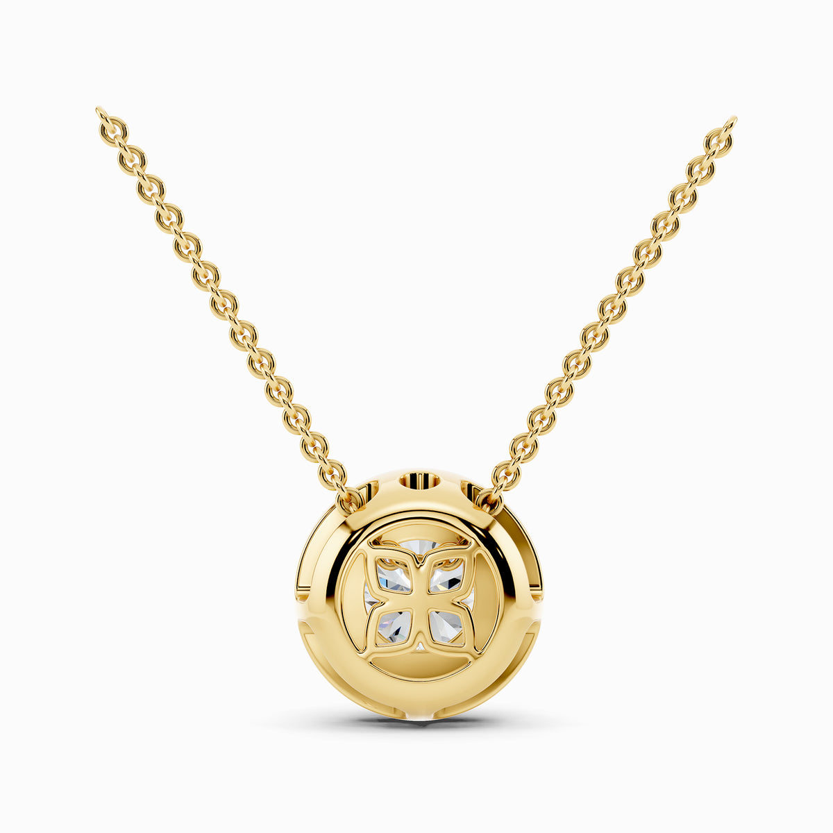 Disa Round Cut Halo Pendant
