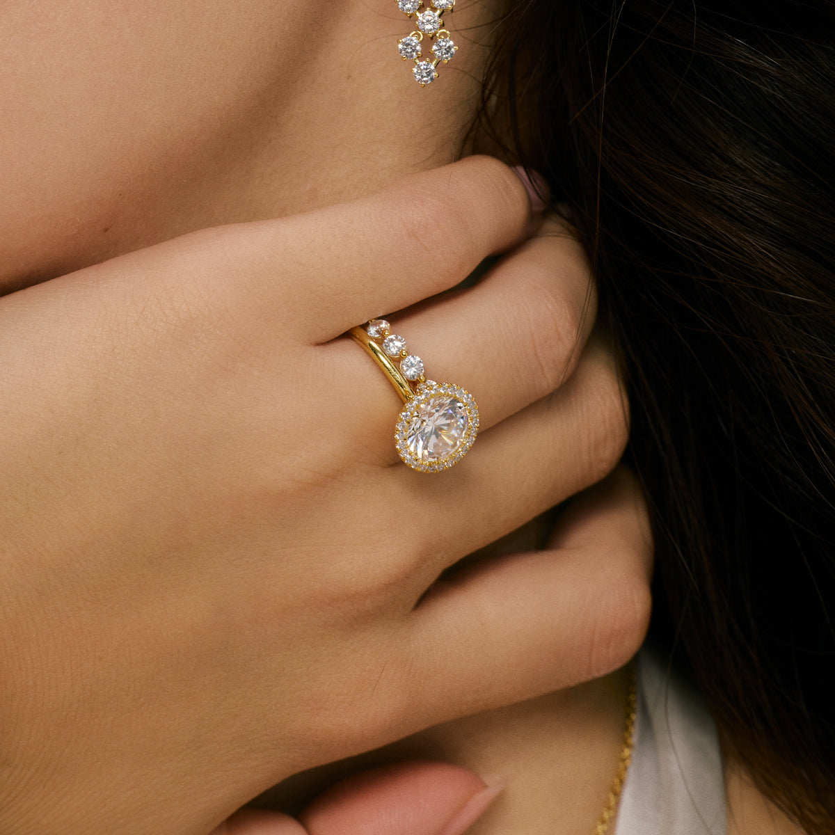 Marilla Round Cut Halo Engagement Ring