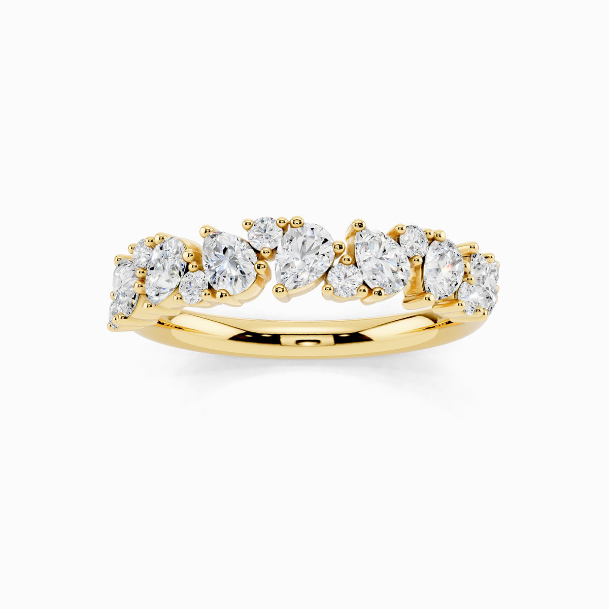 Ivy Pear & Round Cluster Wedding Ring