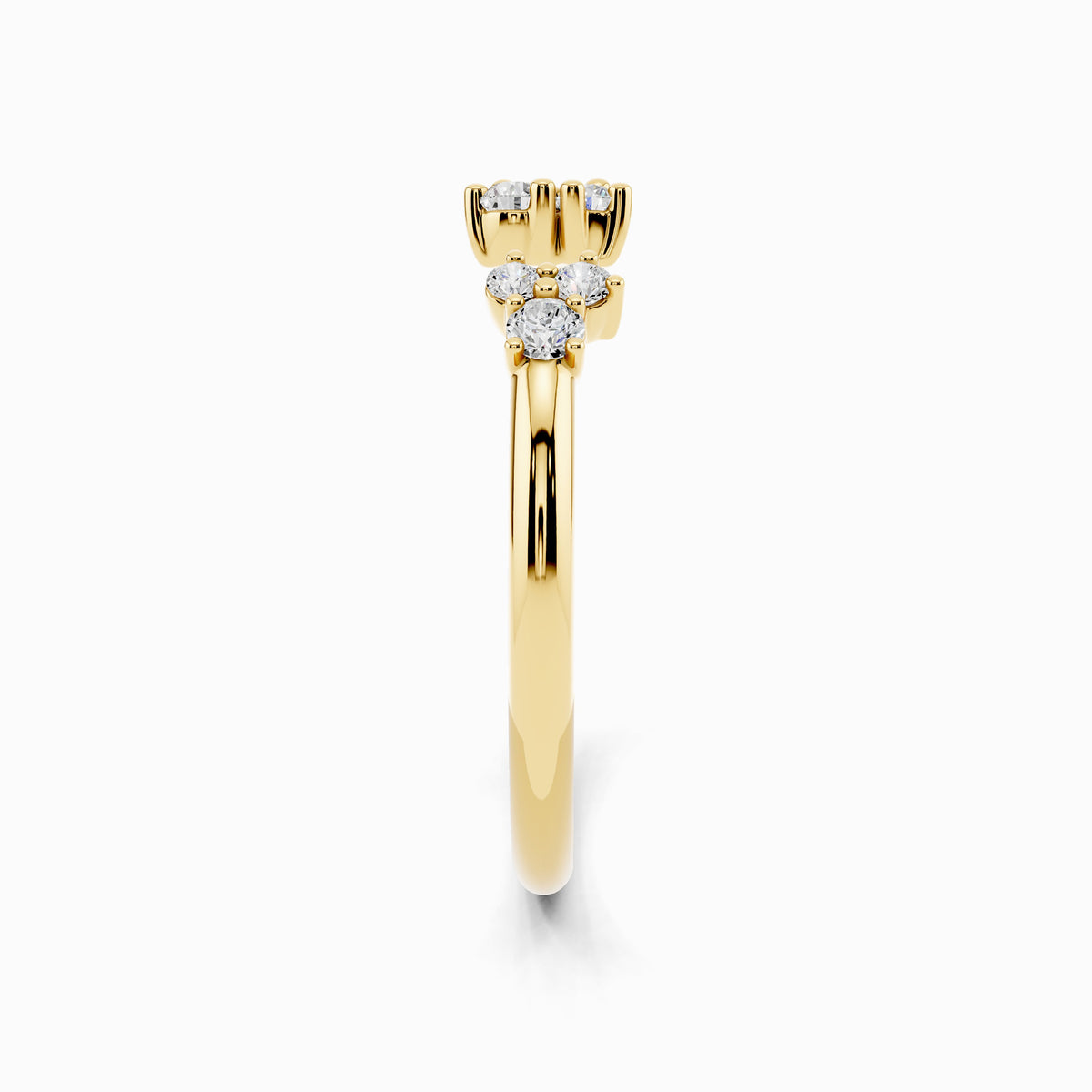 Tiger Lily Open End Round Cut Wedding Ring