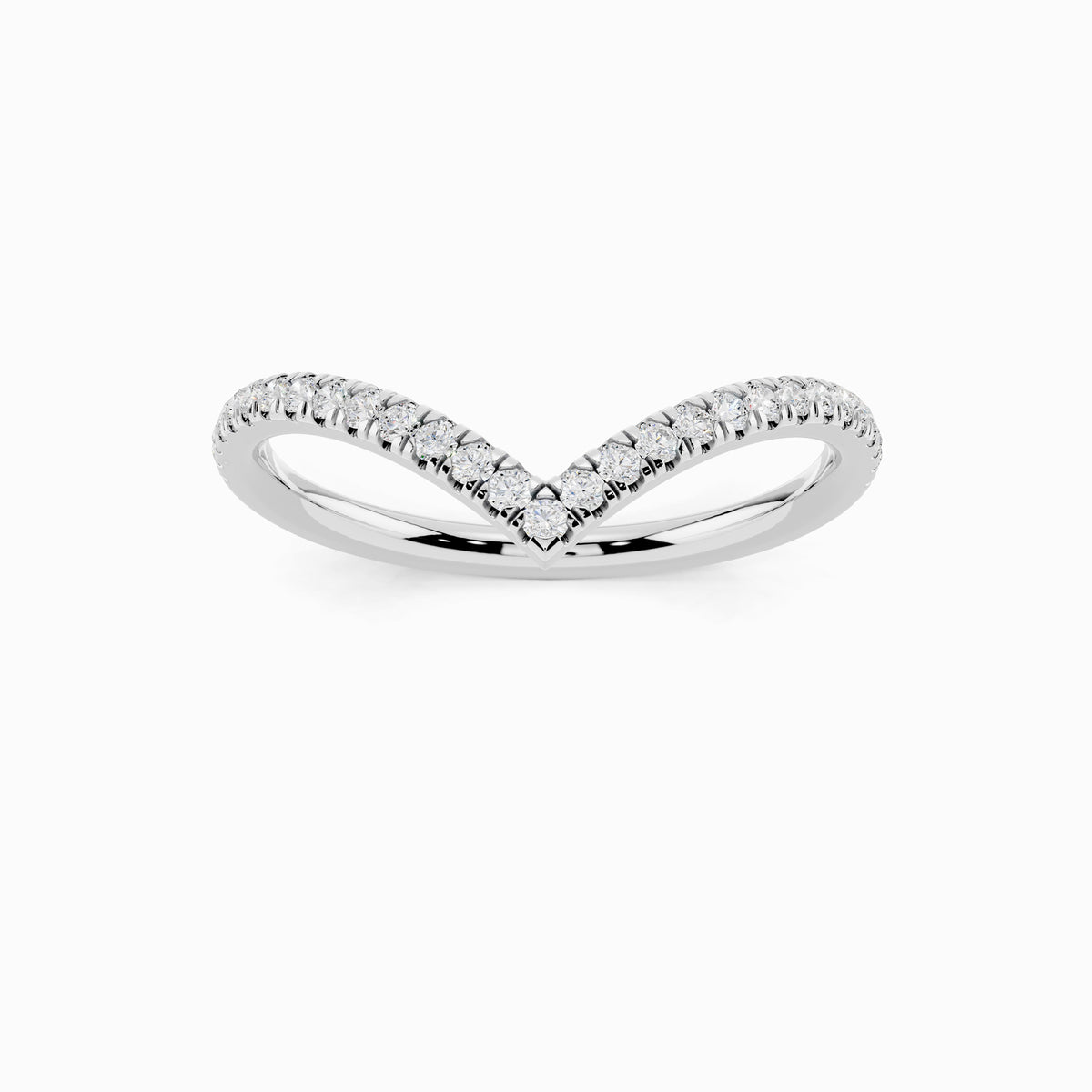 Cicely V-Shape Round Cut Wedding Ring
