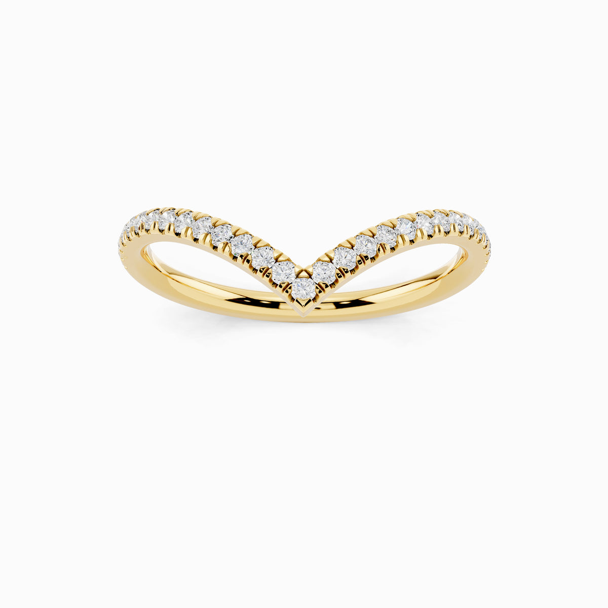 Cicely V-Shape Round Cut Wedding Ring
