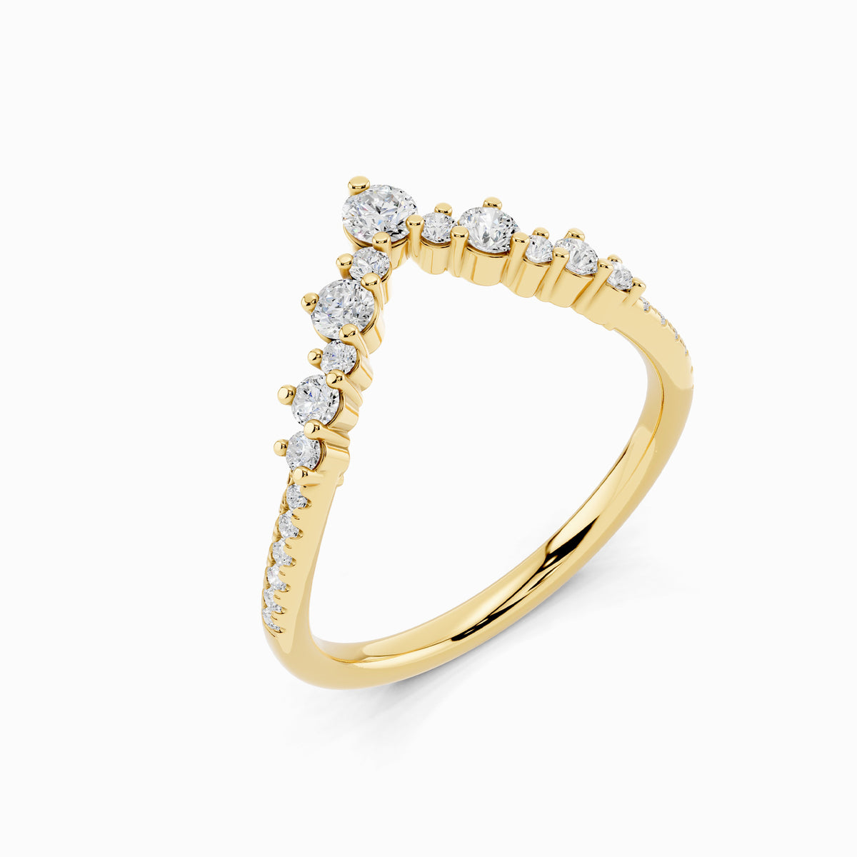 Linnea V-Shape Round Cut Wedding Ring