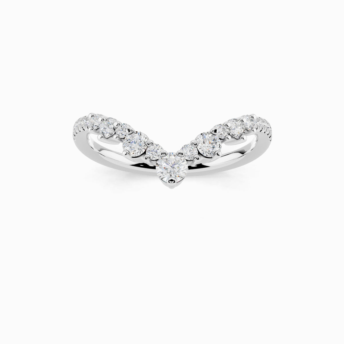 Linnea V-Shape Round Cut Wedding Ring