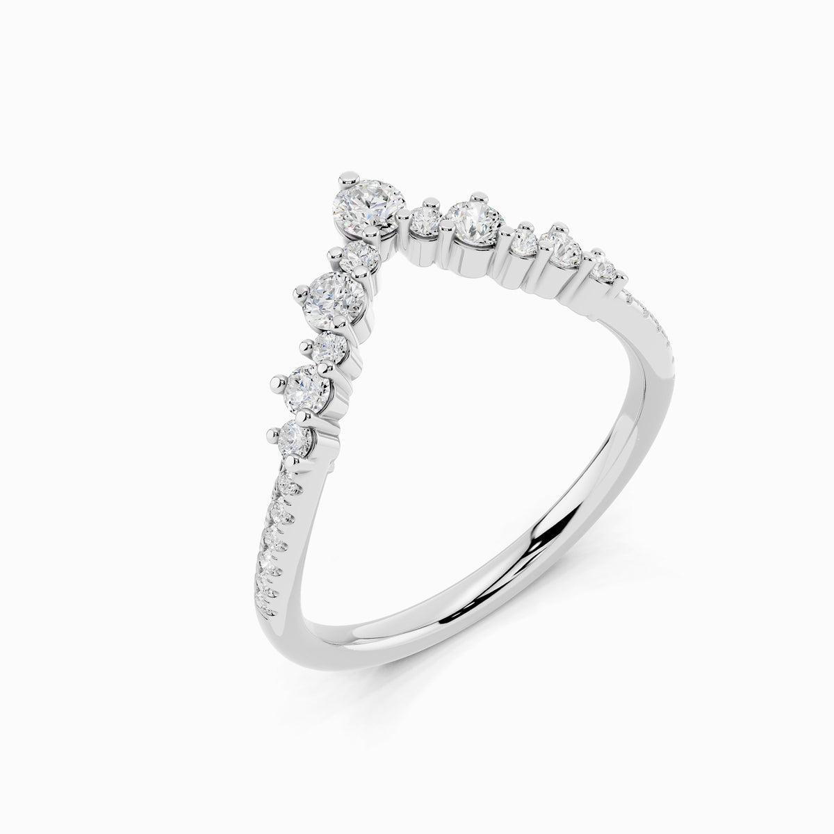 Linnea V-Shape Round Cut Wedding Ring