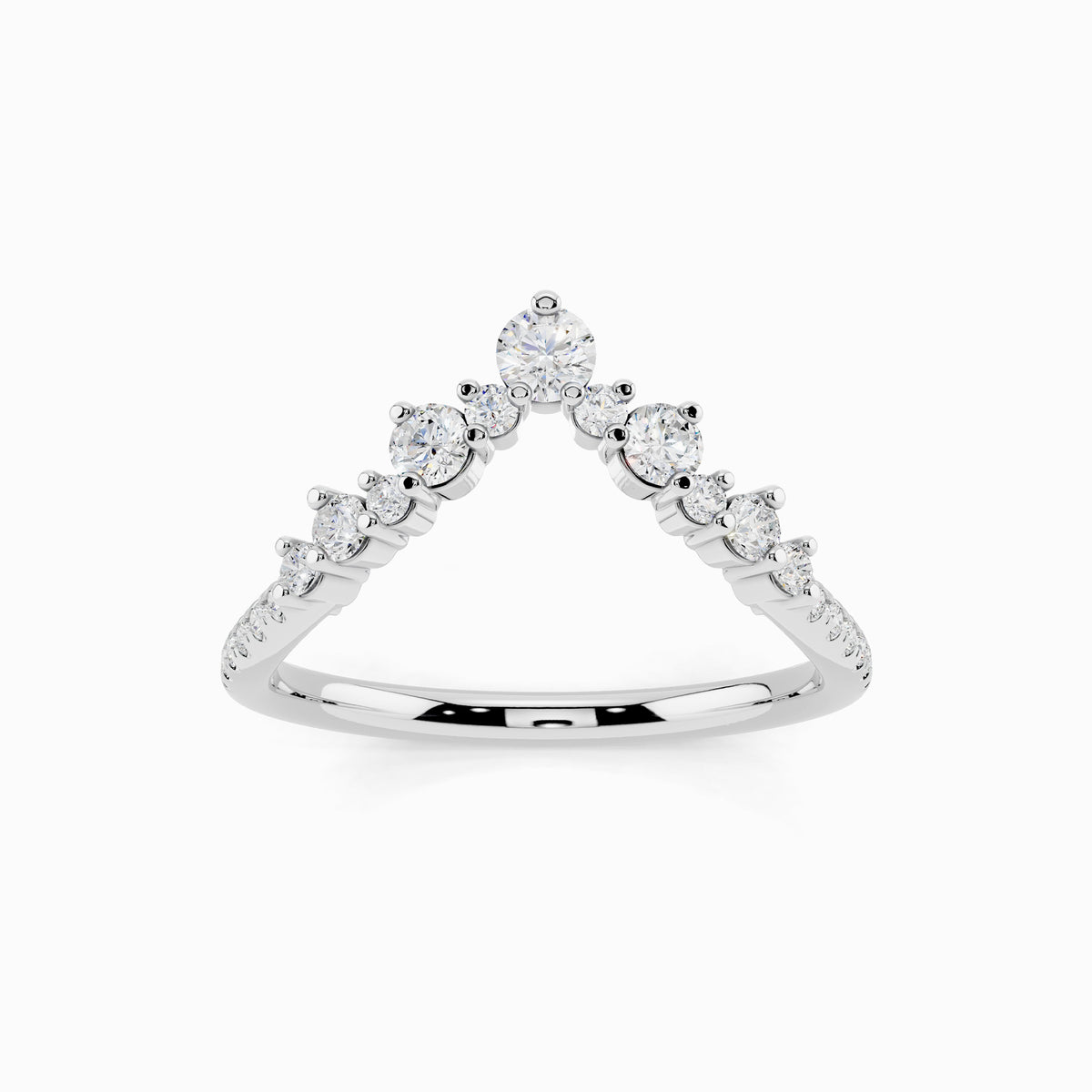 Linnea V-Shape Round Cut Wedding Ring