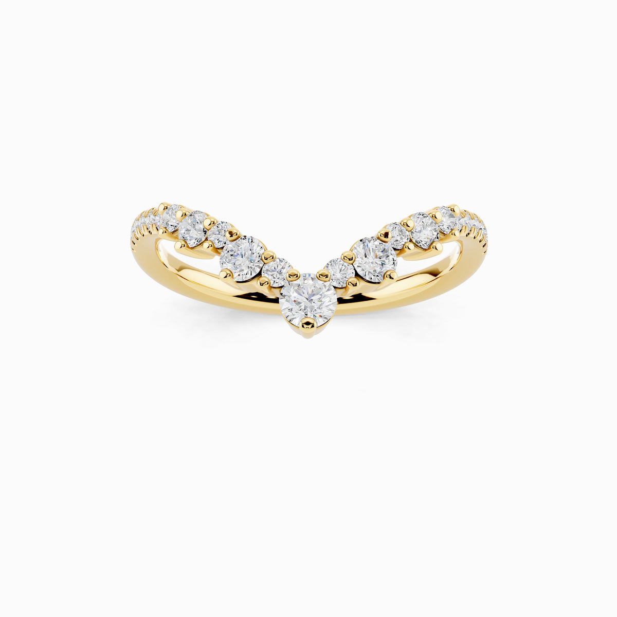 Linnea V-Shape Round Cut Wedding Ring
