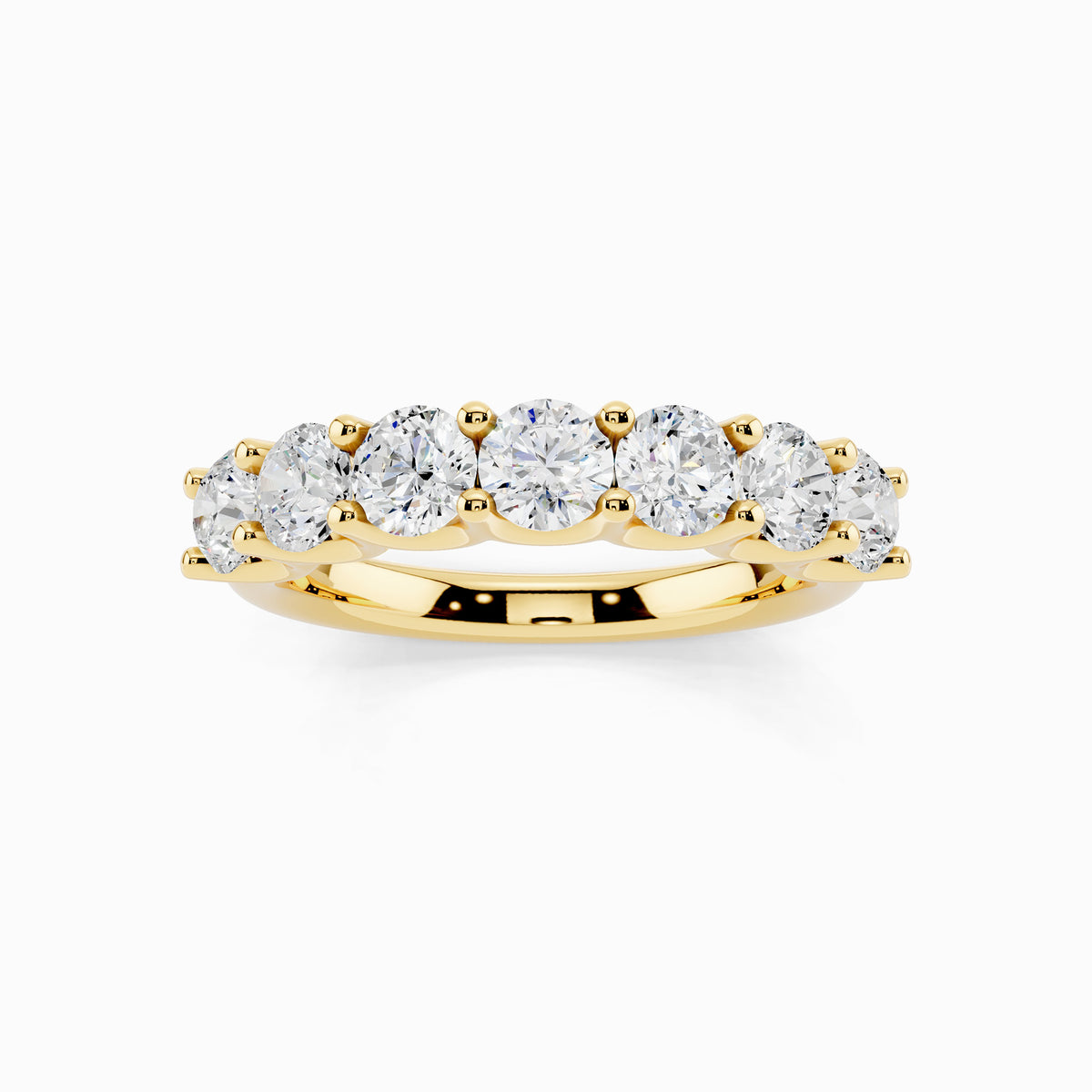 Arali Seven Stone 3 Carat Round Cut Wedding Ring