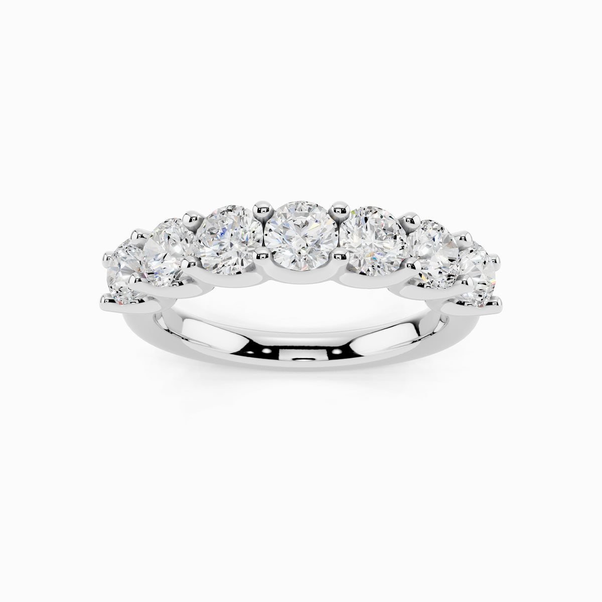 Arali Seven Stone 3 Carat Round Cut Wedding Ring