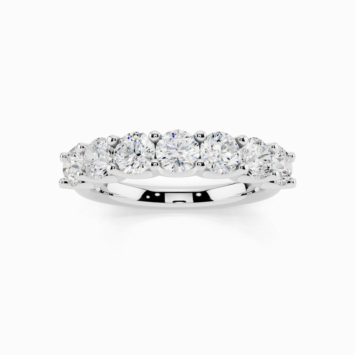 Arali Seven Stone 3 Carat Round Cut Wedding Ring