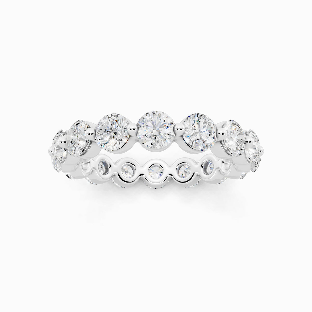 Oleander Eternity Round Cut Wedding Ring