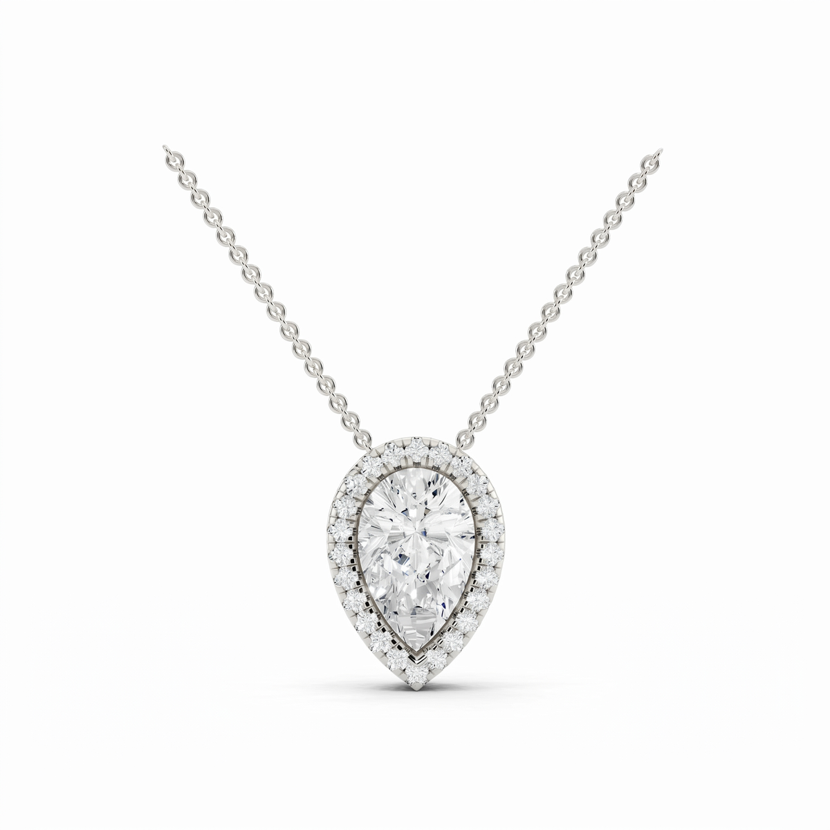Multi Shape Diamond Pendant - White Gold