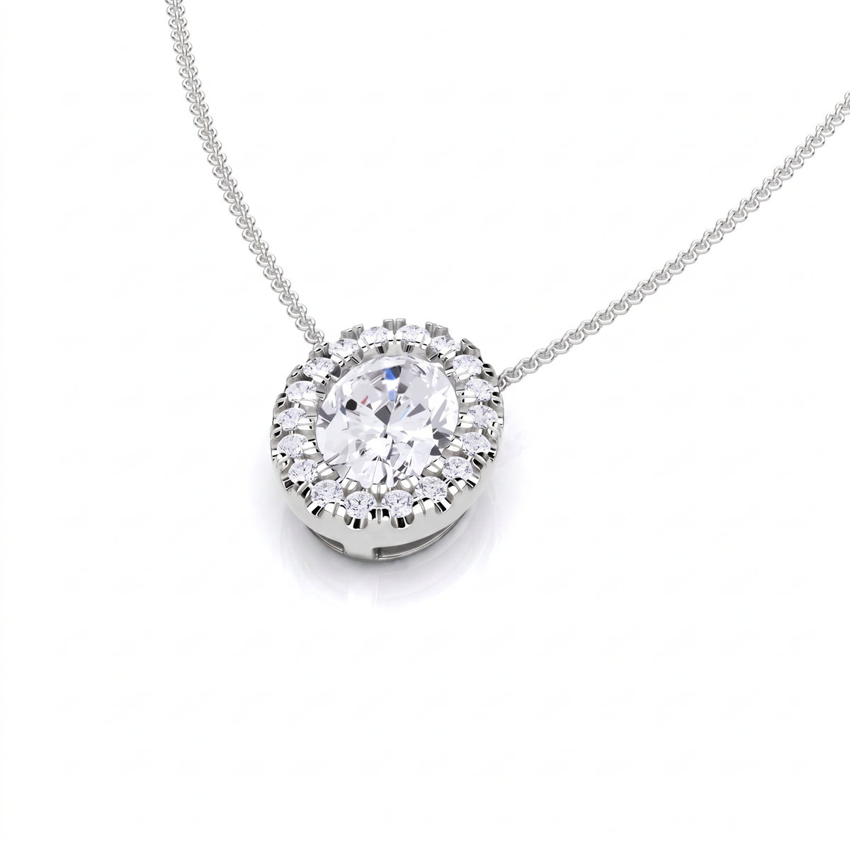 Moissanite Style Diamond Pendant p10241 - White Gold
