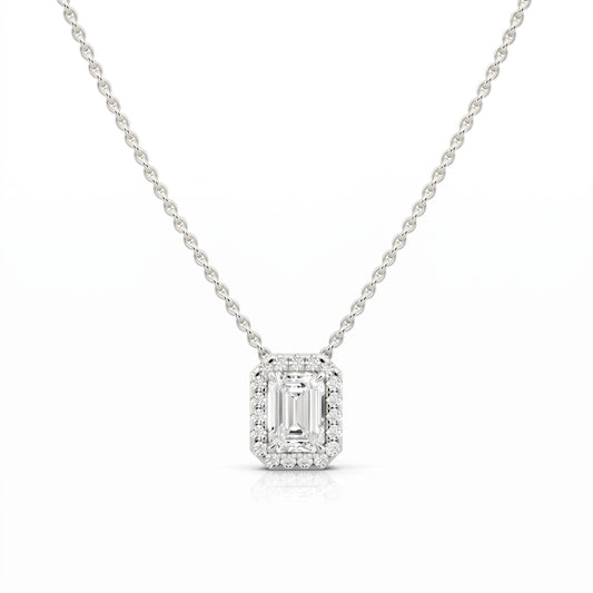 Moissanite Style Diamond Pendant p10239 - White Gold