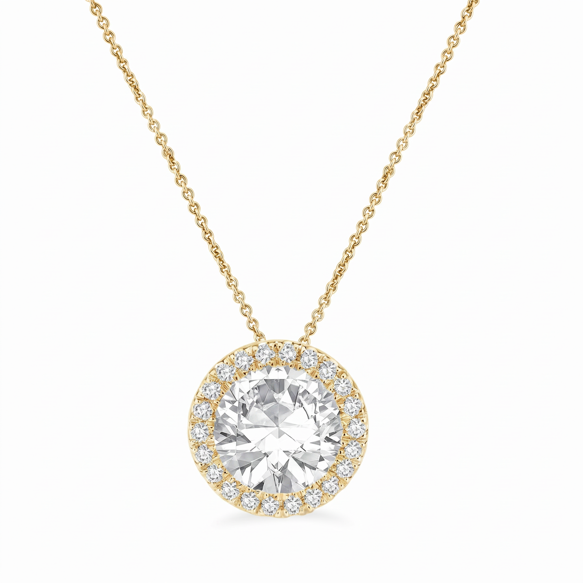 Moissanite Style Diamond Pendant p10227 - Yellow Gold
