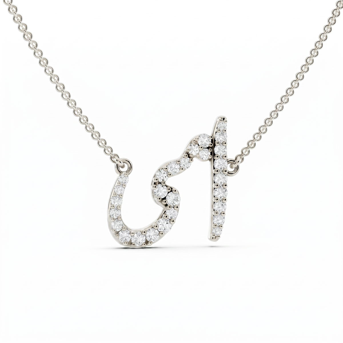 Moissanite Style Diamond Pendant p10195 - White Gold