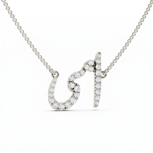 Moissanite Style Diamond Pendant p10195 - White Gold