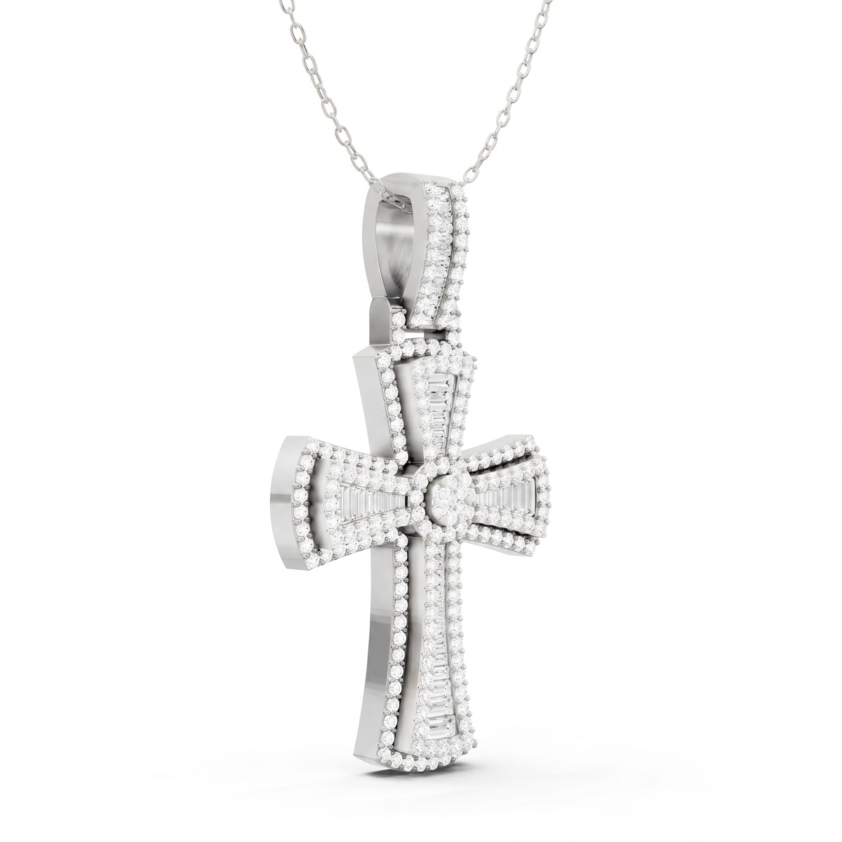 Multi Shape Lab Diamond Pendant 601637p - White Gold