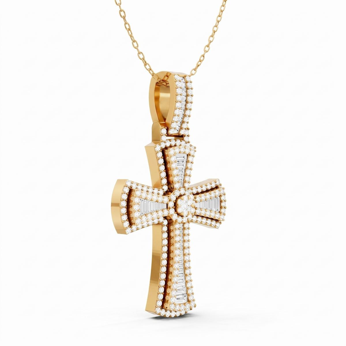 Multi Shape Lab Diamond Pendant 601637p - Yellow Gold
