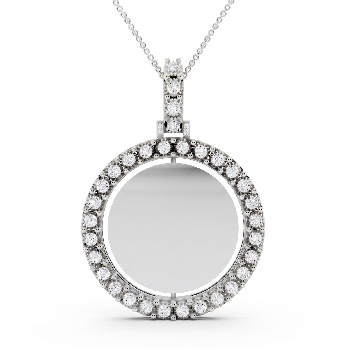 Classic Diamond Cluster Pendant 501356p - White Gold