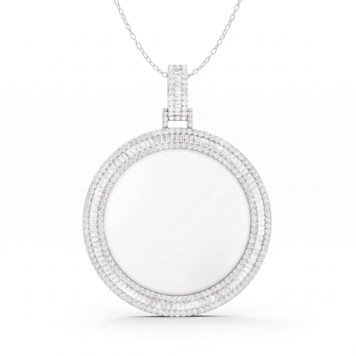 Multi Shape Diamond Statement Pendant 501355p - White Gold