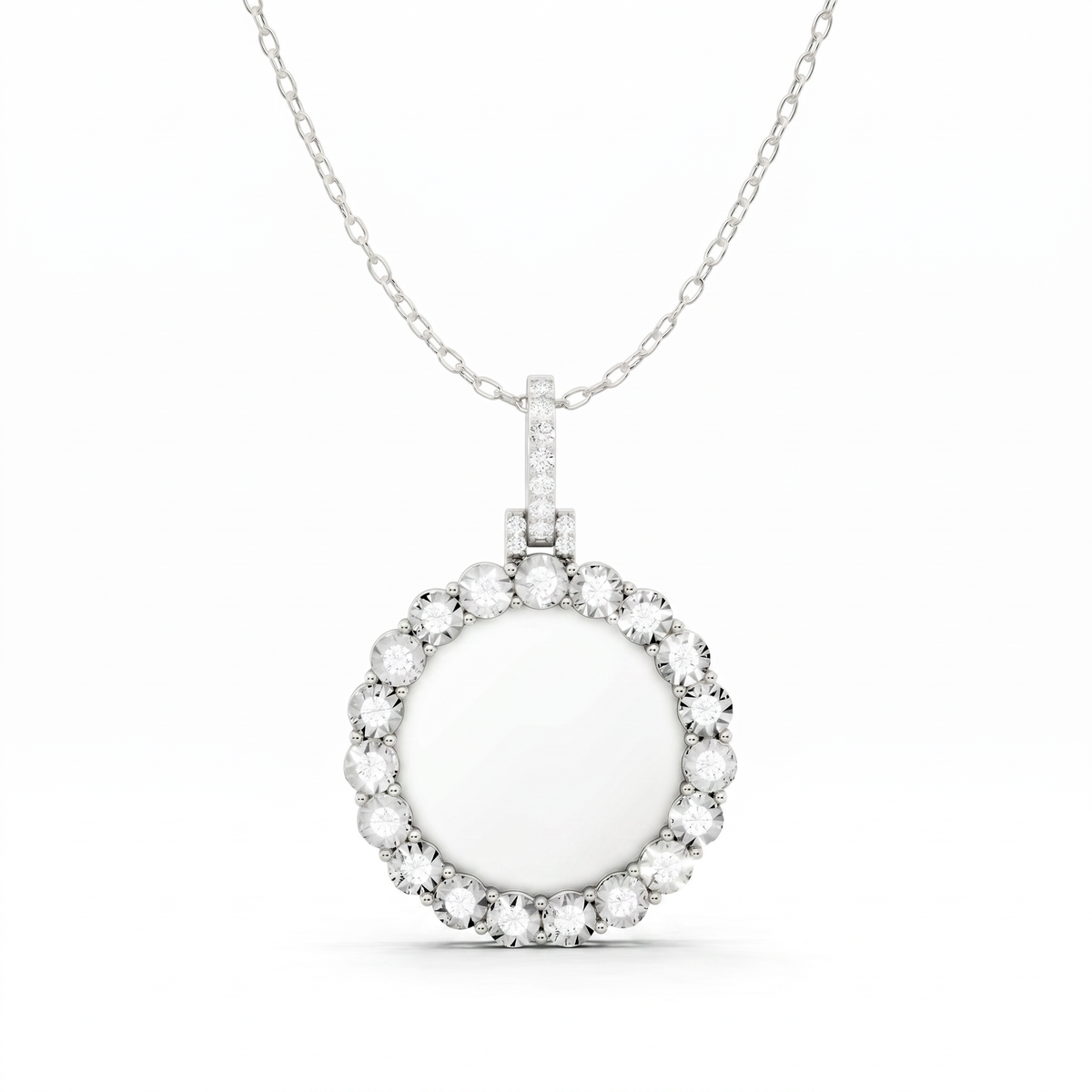 Classic Diamond Pendant 501354p - White Gold