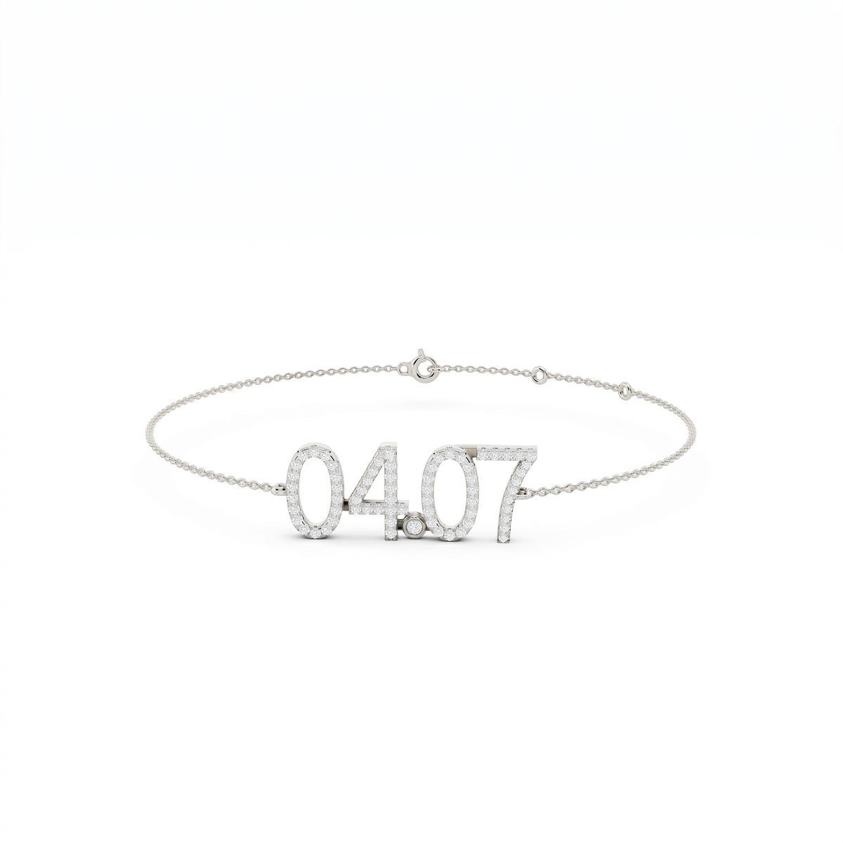 Silver CZ Pendant - White Gold